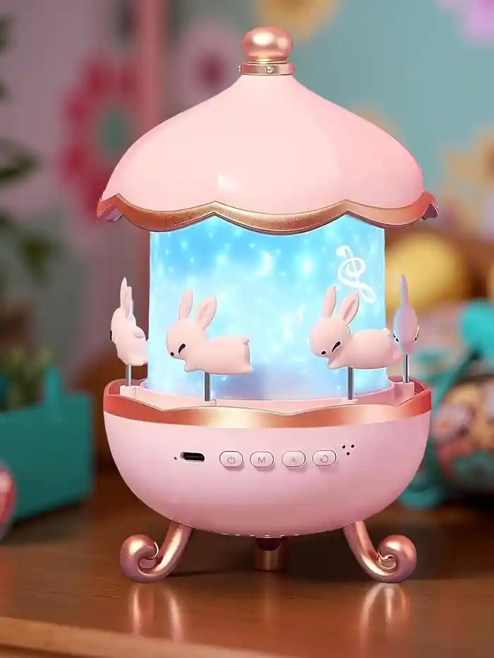 Rotating Cabin Projector Lamp Star Projector Night Light for Kids Baby carousel night light